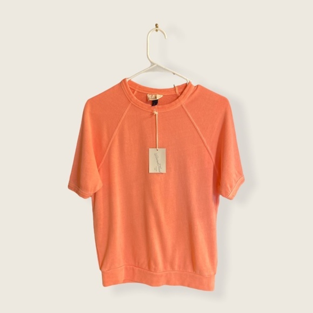 Universal Thread Short Sleeve Sweatshirt Distressed Coloring Orange | XS - Picture 1 of 6